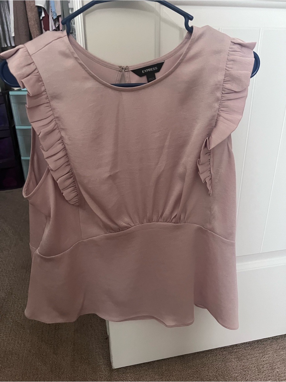 Express Mauve Ruffle Sleeve tank blouse -large